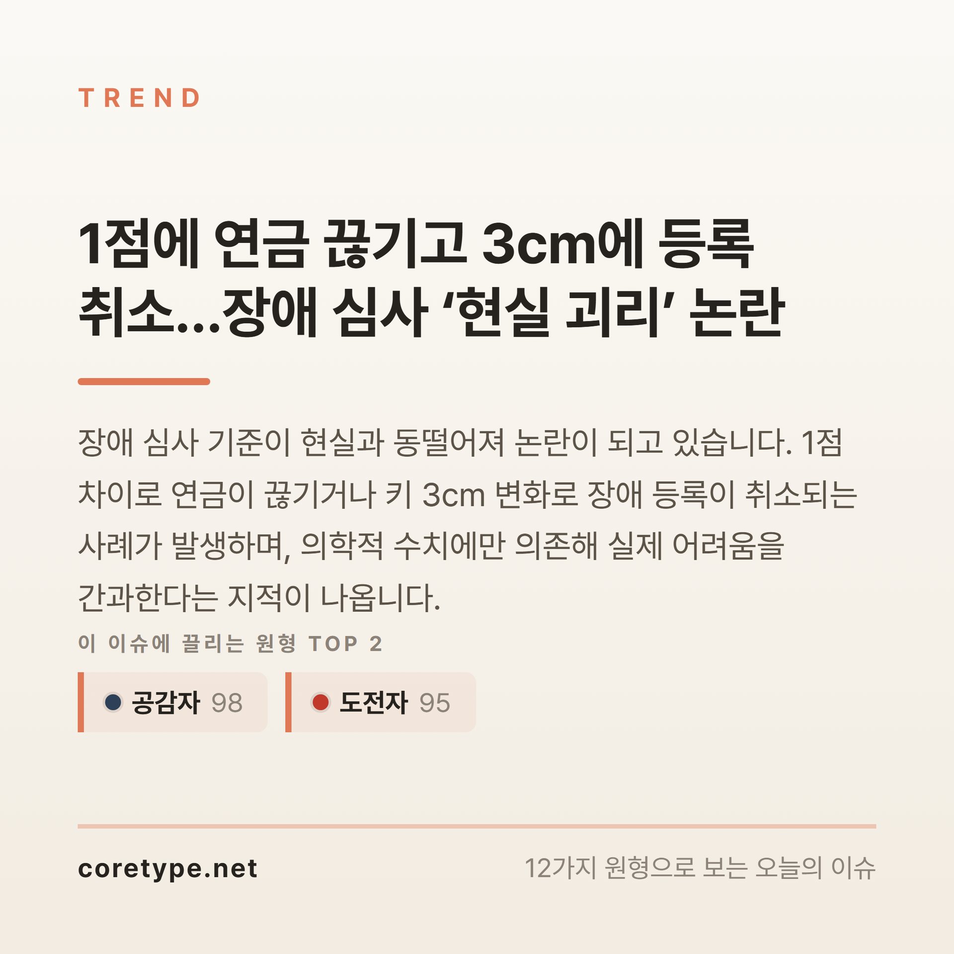 1점에 연금 끊기고 3cm에 등록 취소…장애 심사 ‘현실 괴리’ 논란